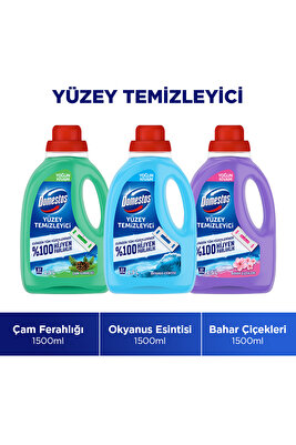 Yüzey Temizleyici Çam 1500 MLx1 + Okyanus 1500 ML x1 + Bahar Çiçekleri 1500 MLx1 ürün fotoğrafı