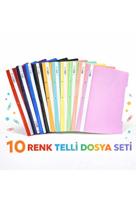 10 Renk Telli Dosya Set ürün fotoğrafı