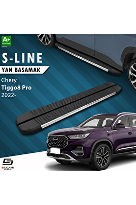 Chery Tiggo8 Pro S-Line Krom Yan Basamak 183 Cm 2022 Üzeri A+ Kalite CR-TI8-YBS-SL-KA-183-E ürün fotoğrafı