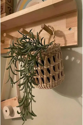 Dekoratif Çok Amaçlı Doğal El Yapımı Hasır Saksı Sepet / 10x10CM | %100 Yerli Zanaatkâr Üretimi ürün fotoğrafı