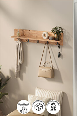 Portmanto Duvar Askılığı Elbise Askılığı Vega Çam 80 Cm ürün fotoğrafı