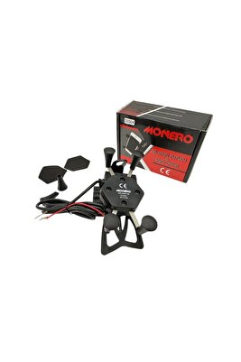 Motosiklet Telefon Tutucu USB Şarj Çıkışlı Ayna Bağlantılı ürün fotoğrafı