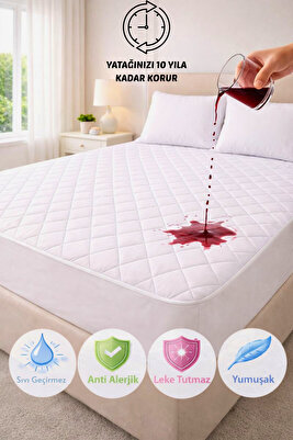 Adelya Kapitone Fitted Full Kenar Su Sıvı Geçirmez Alez Yatak Koruyucu Tek Çift Battal ürün fotoğrafı