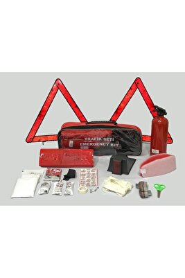 Lüx Trafik Seti Profesyonel Araç Muayene Uyumlu Ilk Yardım Seti Tüv Türk Uyumlu Kare Çantalı ürün fotoğrafı