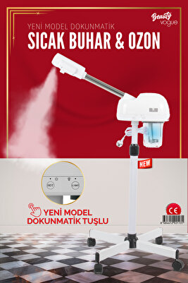 Lal Ayaklı Ve Ozonlu Yüz Buhar Makinesi Sıcak Vapozon Cilt Bakım Dokunmatik Ekran ürün fotoğrafı