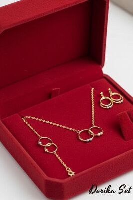 Dorika Toplu Üçlü Altın Set ürün fotoğrafı