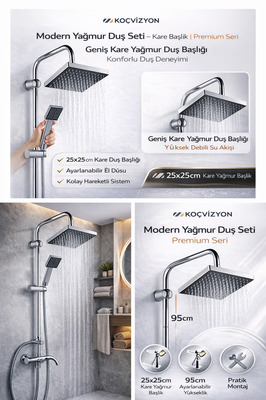 Local Yeni Nesil Robot Yağmurlama Kocvizyon Tepe Duş Başlığı Seti ürün fotoğrafı