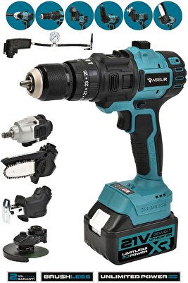 21V 6 Başlıklı Set Vidalama Testere Tilki Kuyruğu Taşlama Somun Sökme Hava Pompası ürün fotoğrafı