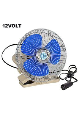 Oto Vantilatör Çap 18 Cm Mandallı Döner Başlıklı 12v Araç Içi Fan ürün fotoğrafı