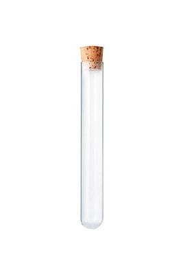 Mantar Tıpalı Dibi Yuvarlak Cam Şişe Deney Tüpü Şişe Boyu 10 Cm Ağzı 1.5 Cm 10 Adet ürün fotoğrafı