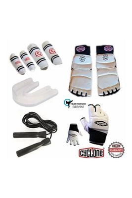 Beyaz Taekwondo Koruyucu Set Eldiven, Ayaküstü, Kol Kaval Koruma ürün fotoğrafı