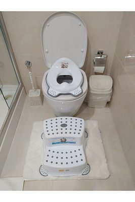 Kaydırmaz Çocuk Taburesi Çift Basamaklı Çocuk Basamak Çocuk Klozet Adaptörü Tuvalet Alıştırma ürün fotoğrafı