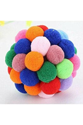 Ponponlu Ve Çıngıraklı Kedi Oyun Topu Oyuncağı ürün fotoğrafı