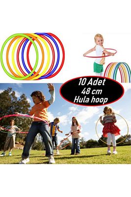 10 Adet Hulahop Renkli Hula Hop 48 Cm Hulalop Çember Jimnastik Çemberi Hulohop ürün fotoğrafı
