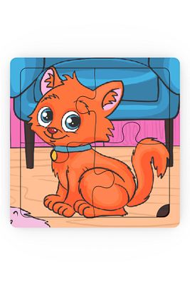 Minıq Toys Ahşap Saskin Kedi Mini Puzzle (4 Parca) ürün fotoğrafı
