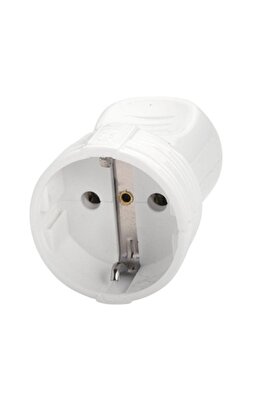 Topraklı Dişi Fiş Beyaz Tekli Seyyar Dişi ürün fotoğrafı