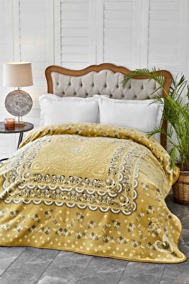 Mihver Hardal Çift Kişilik Pano Embosy Battaniye ürün fotoğrafı