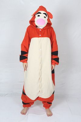 Yetişkin Kigurumi Kaplan Hayvan Kostümü Gereksiz Şeyler Pijama Kostüm ürün fotoğrafı