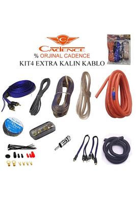 Kit 4 Ga Oto Amfi Tesisat Kablo Montaj Set Extra Kalın ürün fotoğrafı