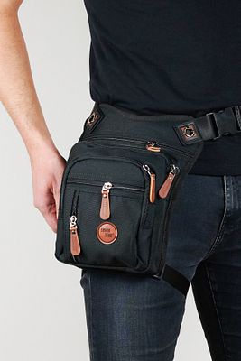 Çok Gözlü Su Geçirmez Siyah Bel Bacak Omuz Motosiklet Kurye Çantası Bodybag 3470 ürün fotoğrafı