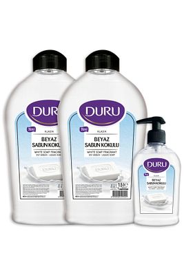Beyaz Sabun Kokulu Sıvı Sabun 1,5+1,5+300ml ürün fotoğrafı