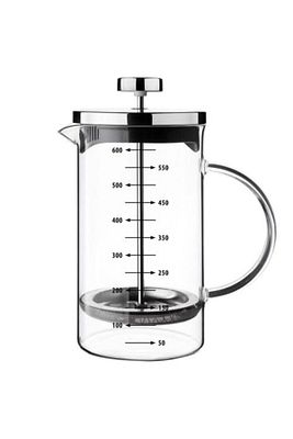 French Press Bitki Çayı Demliği Filtre Kahve Ataşe Dayanıklı Demlik Borosilikat Cam Ölçü Kabı 600ml ürün fotoğrafı