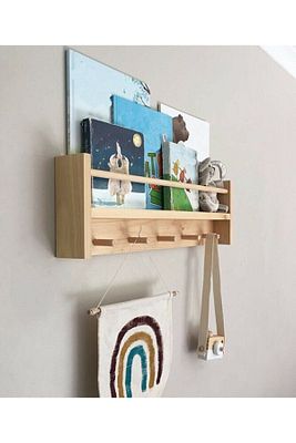 Ahşap Bebek Çocuk Odası Raflı Elbise Askilik ürün fotoğrafı