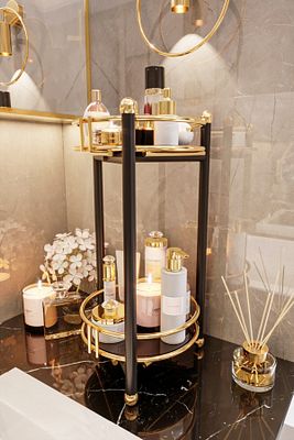 Banyo Düzenleyici Çok Amaçlı Makyaj Takı Organizeri Banyo Mutfak Dolabı Servis Sunum Standı ürün fotoğrafı