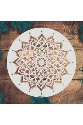 Stencil Tasarım Ma117 Mandala - Dekoratif Duvar Ve Eşya Boyama Şablonları 30x30 Cm ürün fotoğrafı