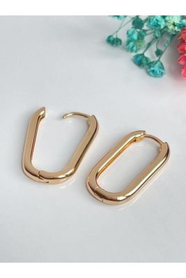 Dikdörtgen Gold Küpe ürün fotoğrafı