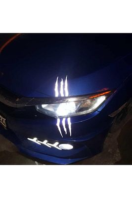 Monster 2 Far Için Reflektörlü Işıldak Yapıştırma Beyaz. Oto Sticker ürün fotoğrafı