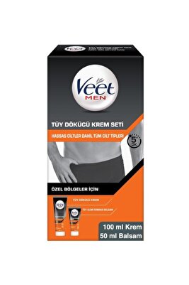 Men Erkek Özel Bölgeler İçin Tüy Dökücü Krem Seti Tüm Cilt Tipleri İçin 100 + 50 ml ürün fotoğrafı