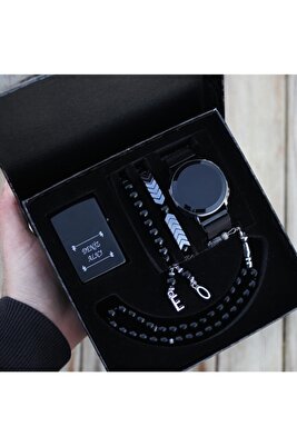 Dokunmatik Erkek Kol Saati Çakmak Tesbih Ve Bileklik Set ürün fotoğrafı