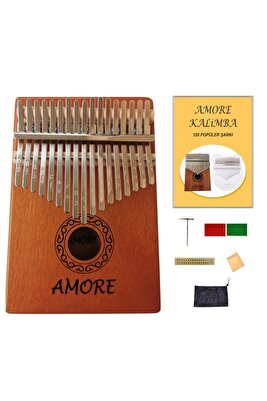 17 Tuşlu Maun Kalimba-parmak Piyano-türkçe Kullanım Klavuzu-120 Popüler Şarkı Notası-komple Set ürün fotoğrafı