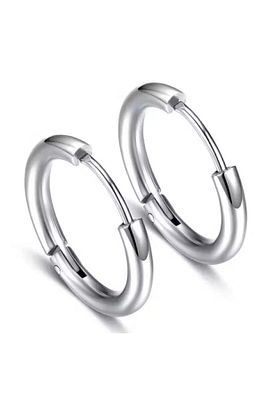 Unisex 316l Cerrahi Çelik Gümüş Renk 10mm Halka Küpe ürün fotoğrafı