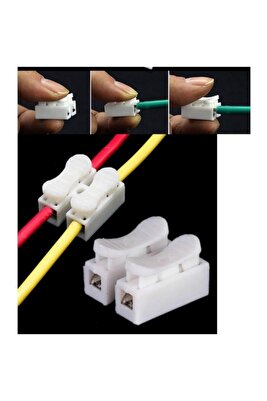 2 Li Vidasız Yaylı Basmalı 2 Li Pin Klemens 50 Adet ürün fotoğrafı