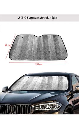 Ön Cam Güneşlik Katlanabilir Dışı Metalize Arası Köpüklü Araba Güneşliği 130x60 cm ürün fotoğrafı