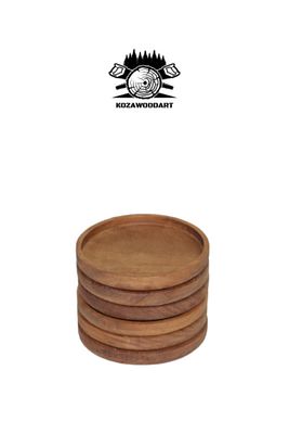 Ahşap Fincan Ve Bardak Altlığı 6lı Kahve Altı Oval ürün fotoğrafı