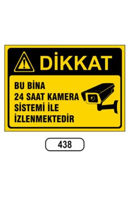 Bu Bina 24 Saat Kamera Sistemi Ile Izlemektedir Uyarı Levhası ürün fotoğrafı