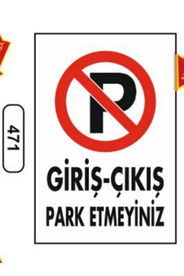 Giriş-çıkış Park Etmeyiniz Uyarı Ikaz Levhası ürün fotoğrafı