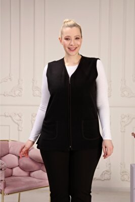 Rahat Kullanışlı Polar Yelek - Büyük Beden Anne Yeleği ürün fotoğrafı