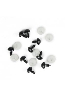 Amigurumi Siyah Vidalı Göz 14mm 100 Adet 1 Paket ürün fotoğrafı