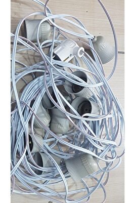 Düğün Nişan Eğlence Sıralı Seyyar Kablo Beyaz Işık Ampullü 50 Metre Hazır Tak Çalıştır ürün fotoğrafı