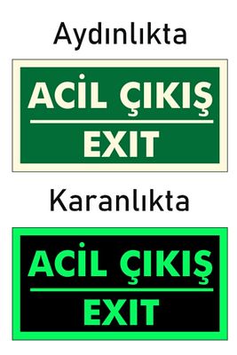 Fotolümen Fosforlu Acil Çıkış/exıt Yön Levhası ürün fotoğrafı