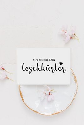 Siparişiniz Için Teşekkürler Yazılı Teşekkür Kartı 55 Adet ürün fotoğrafı