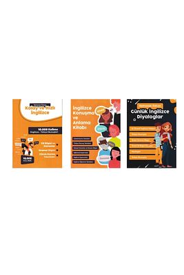 Hızlı Ingilizce Öğrenme Seti - 3 Kitap - Günlük Diyaloglar + Ingilizce Konuşma Kolay Ingilizce ürün fotoğrafı