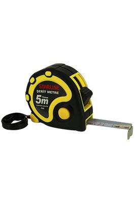 Şerit Metre 5 Mt X 19 Mm Sarı Siyah Renk Kombinasyonlu Kaliteli ürün fotoğrafı