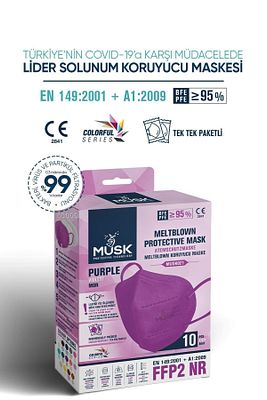 Ffp2 Maske Mor Renk 10 Adet ürün fotoğrafı