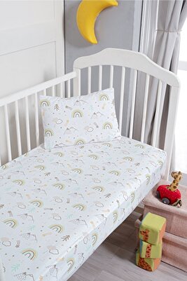 Park Yatak Lastikli Çarşaf Seti Gökkuşağı 70x110 Cm. Ve Yastık Kılıfı 35x45 Cm ürün fotoğrafı