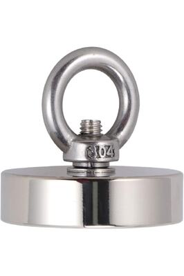 Süper Güçlü Halkalı Büyük Neodyum Pot Mıknatıs, 60 Mm Çap, Magnet Fishing, Kurtarma Mıknatısı ürün fotoğrafı